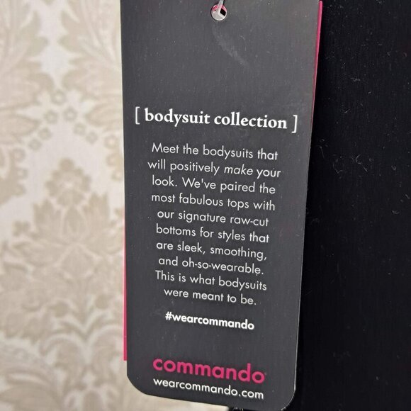 Commando Size Medium Black Velvet Bodysuit Sleeveless Snaps at Gusset NWT - Picture 13 of 15